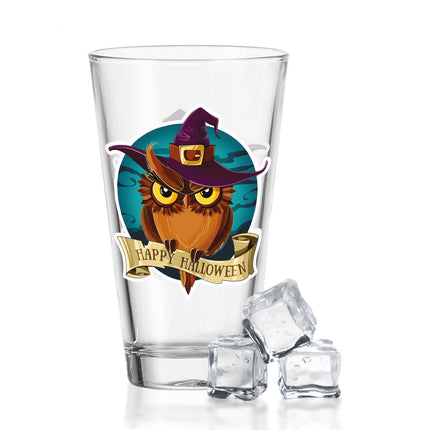 SEO. Leonardo Wasserglas mit UV - Druck "Happy Halloween Eule" für Halloween - Linkreich