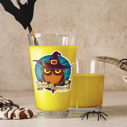 SEO. Leonardo Wasserglas mit UV - Druck "Happy Halloween Eule" für Halloween - Linkreich
