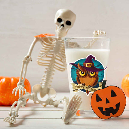 SEO. Leonardo Wasserglas mit UV - Druck "Happy Halloween Eule" für Halloween - Linkreich