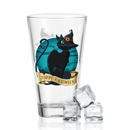 SEO. Leonardo Wasserglas mit UV - Druck "Happy Halloween Katze" für Halloween - Linkreich