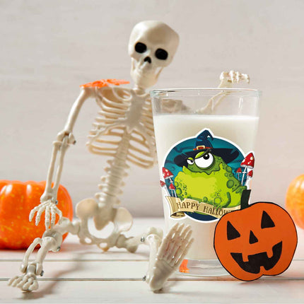 SEO. Leonardo Wasserglas mit UV - Druck "Happy Halloween Kröte" für Halloween - Linkreich
