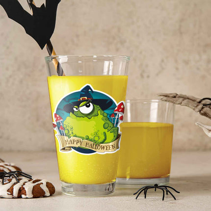 SEO. Leonardo Wasserglas mit UV - Druck "Happy Halloween Kröte" für Halloween - Linkreich