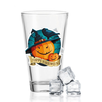SEO. Leonardo Wasserglas mit UV - Druck "Happy Halloween Kürbis" für Halloween - Linkreich