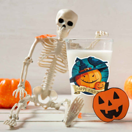 SEO. Leonardo Wasserglas mit UV - Druck "Happy Halloween Kürbis" für Halloween - Linkreich
