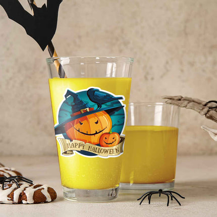 SEO. Leonardo Wasserglas mit UV - Druck "Happy Halloween Kürbis" für Halloween - Linkreich
