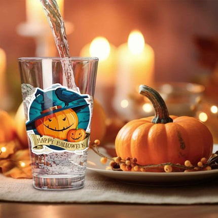 SEO. Leonardo Wasserglas mit UV - Druck "Happy Halloween Kürbis" für Halloween - Linkreich