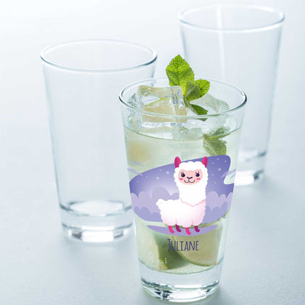 SEO. Leonardo Wasserglas mit UV - Druck im Lama Design - Linkreich