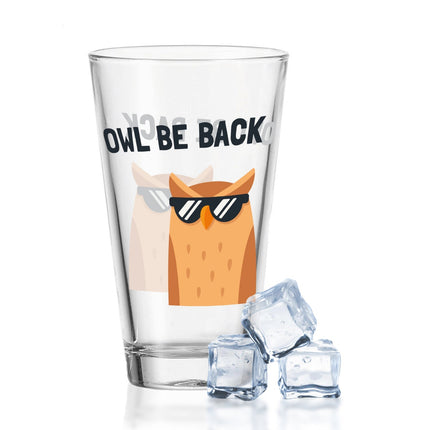 SEO. Leonardo Wasserglas mit UV - Druck im Owl be back Design - Linkreich