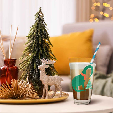 SEO. Leonardo Wasserglas mit UV - Druck im Santalanghals Design zu Weihnachten - Linkreich