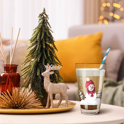 SEO. Leonardo Wasserglas mit UV - Druck im Schneemann Design zu Weihnachten - Linkreich