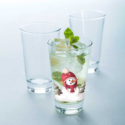 SEO. Leonardo Wasserglas mit UV - Druck im Schneemann Design zu Weihnachten - Linkreich