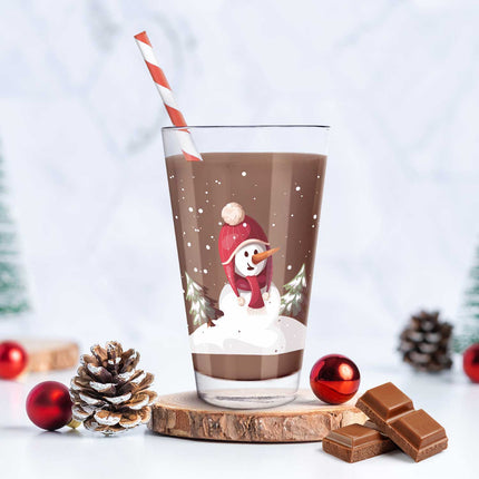 SEO. Leonardo Wasserglas mit UV - Druck im Schneemann Design zu Weihnachten - Linkreich