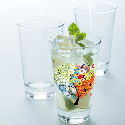 SEO. Leonardo Wasserglas mit UV - Druck im Vier Jahreszeiten Design - Linkreich