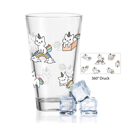 SEO. Leonardo Wasserglas mit UV - Druck "Magische Katze" - Linkreich