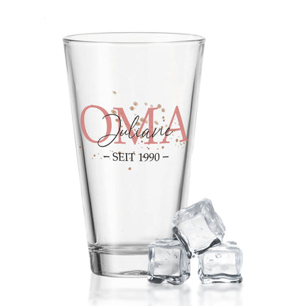 SEO. Leonardo Wasserglas mit UV - Druck "Oma" mit Wunschname & Datum - Linkreich