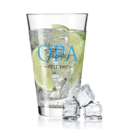 SEO. Leonardo Wasserglas mit UV - Druck "Opa" mit Wunschname & Datum - Linkreich