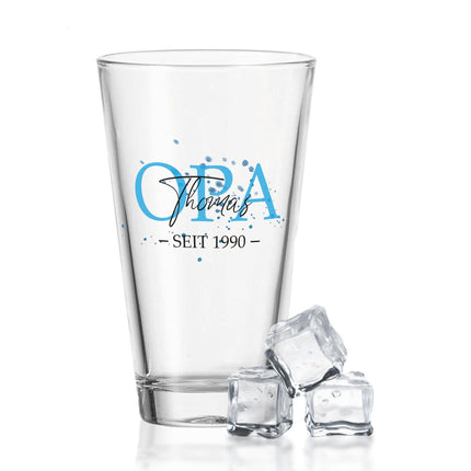 SEO. Leonardo Wasserglas mit UV - Druck "Opa" mit Wunschname & Datum - Linkreich