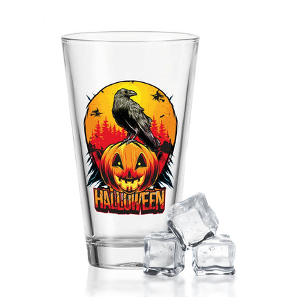 SEO. Leonardo Wasserglas mit UV - Druck "Rabe" für Halloween - Linkreich