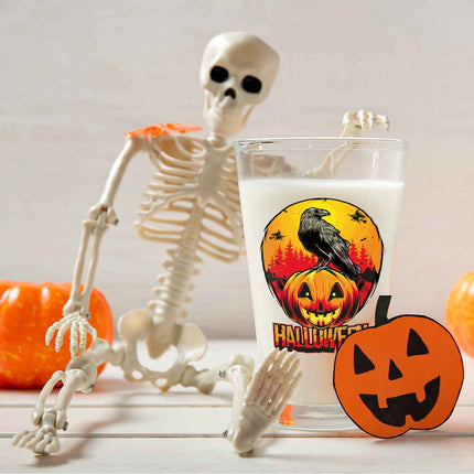 SEO. Leonardo Wasserglas mit UV - Druck "Rabe" für Halloween - Linkreich
