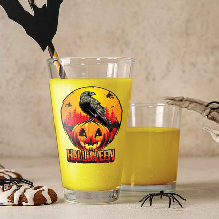 SEO. Leonardo Wasserglas mit UV - Druck "Rabe" für Halloween - Linkreich