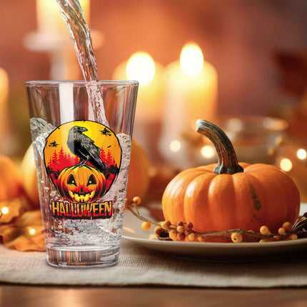 SEO. Leonardo Wasserglas mit UV - Druck "Rabe" für Halloween - Linkreich