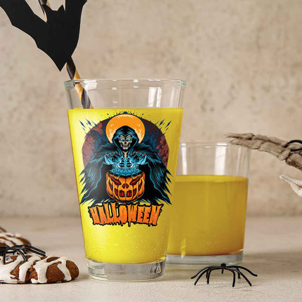 SEO. Leonardo Wasserglas mit UV - Druck "Reaper" für Halloween - Linkreich