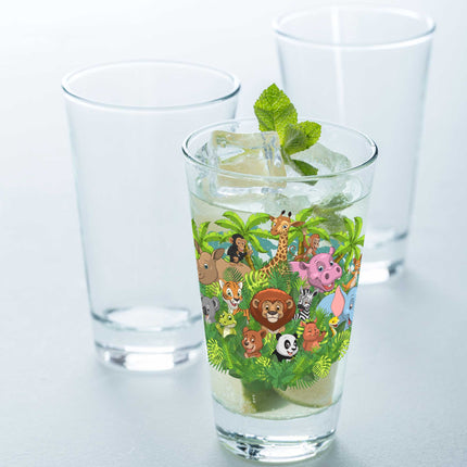SEO. Leonardo Wasserglas mit UV - Druck "Wilde Tiere" - Für Kinder - Linkreich
