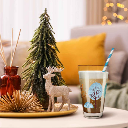 SEO. Leonardo Wasserglas mit UV - Druck - Winterbäume Motiv - zu Weihnachten - Linkreich