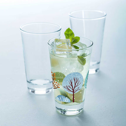 SEO. Leonardo Wasserglas mit UV - Druck - Winterbäume Motiv - zu Weihnachten - Linkreich