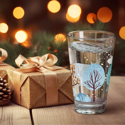 SEO. Leonardo Wasserglas mit UV - Druck - Winterbäume Motiv - zu Weihnachten - Linkreich