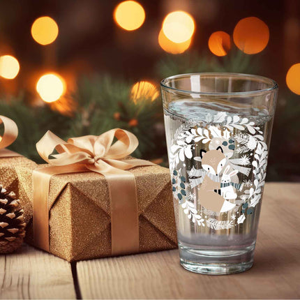 SEO. Leonardo Wasserglas mit UV - Druck - Winterfuchs Motiv - zu Weihnachten - Linkreich