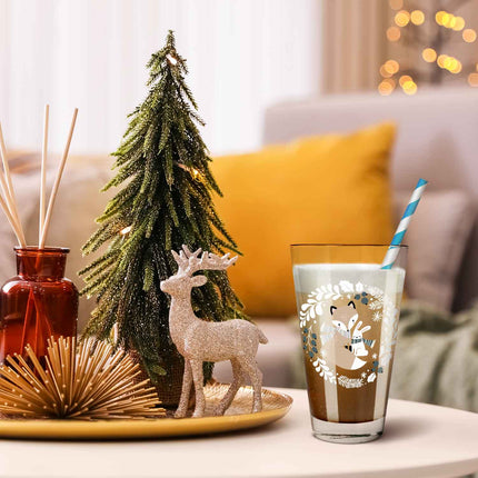 SEO. Leonardo Wasserglas mit UV - Druck - Winterfuchs Motiv - zu Weihnachten - Linkreich
