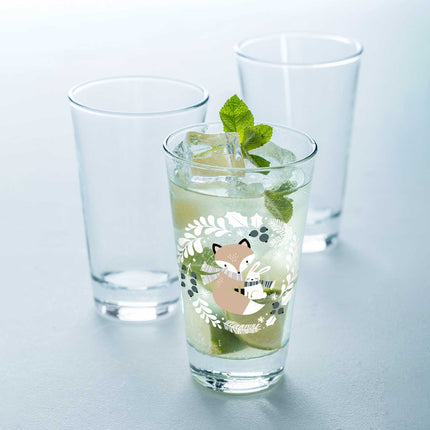 SEO. Leonardo Wasserglas mit UV - Druck - Winterfuchs Motiv - zu Weihnachten - Linkreich
