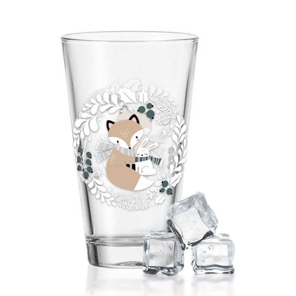 SEO. Leonardo Wasserglas mit UV - Druck - Winterfuchs Motiv - zu Weihnachten - Linkreich
