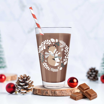 SEO. Leonardo Wasserglas mit UV - Druck - Winterfuchs Motiv - zu Weihnachten - Linkreich