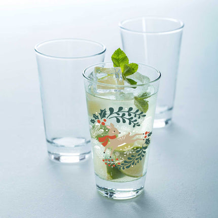 SEO. Leonardo Wasserglas mit UV - Druck - Winterreh Motiv - zu Weihnachten - Linkreich