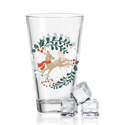 SEO. Leonardo Wasserglas mit UV - Druck - Winterreh Motiv - zu Weihnachten - Linkreich