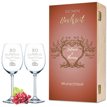 SEO. Leonardo Weingläser im "Eichenhochzeit - 80 Jahre" Design als Set - Daily Linkreich