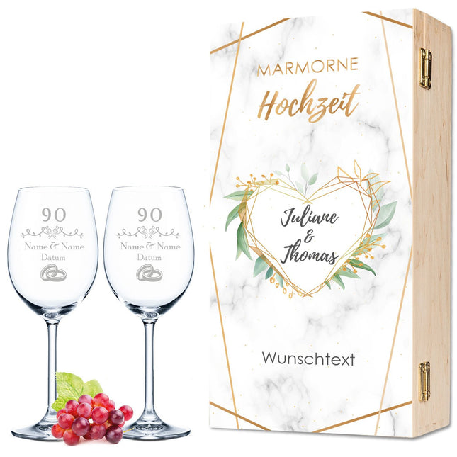 SEO. Leonardo Weingläser im "Marmorne Hochzeit - 90 Jahre" Design als Set - Daily Linkreich