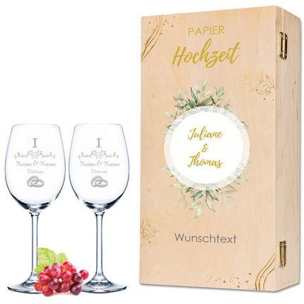 SEO. Leonardo Weingläser im "Papierhochzeit - 1 Jahr" Design als Set - Daily Linkreich