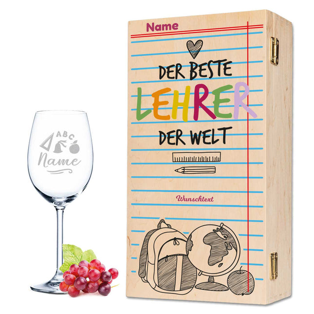 SEO. Leonardo Weingläser mit Gravur "Beste Lehrer/in" Design - Lehrer - Kleine Kiste Linkreich