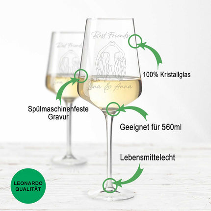 SEO. Leonardo Weingläser mit Gravur im "Best Friends V2" Design - Puccini Linkreich