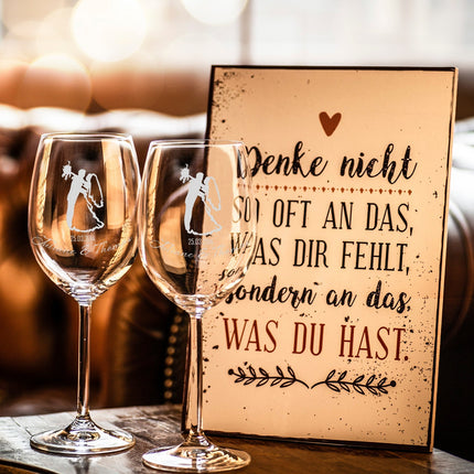 SEO. Leonardo Weingläser mit Gravur im "Brautgeflüster" Design als Set - Linkreich