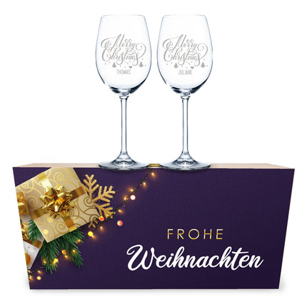 SEO. Leonardo Weingläser mit Gravur im "Geschenke" Design inkl. Holzkiste - Linkreich