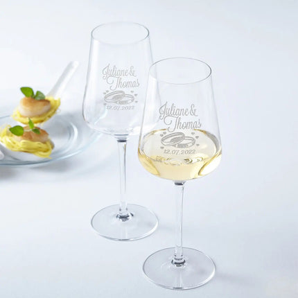 SEO. Leonardo Weingläser mit Gravur im "Wedding" Design als Set - Puccini Linkreich