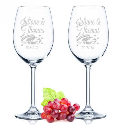 SEO. Leonardo Weingläser mit Gravur "Pink & White Roses" Design im Set - kleine Kiste UV Linkreich
