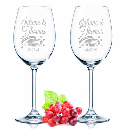 SEO. Leonardo Weingläser mit Gravur "Summer & Flower" Design als Set inkl. bedruckter Holzkiste - Classic Rose Linkreich