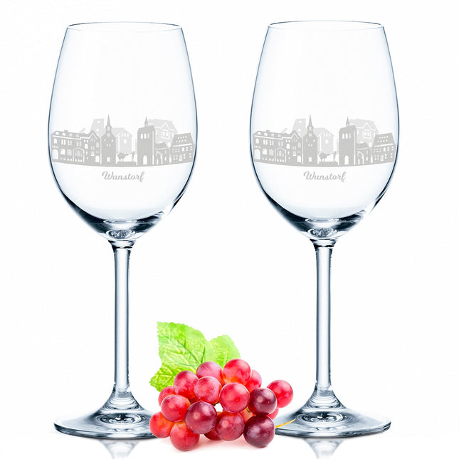 SEO. Leonardo Weingläser mit Skyline Wunstorf Gravur im Set - Linkreich
