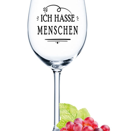 SEO. Leonardo Weingläser mit UV - Druck "Ich hasse Menschen" - Daily Linkreich