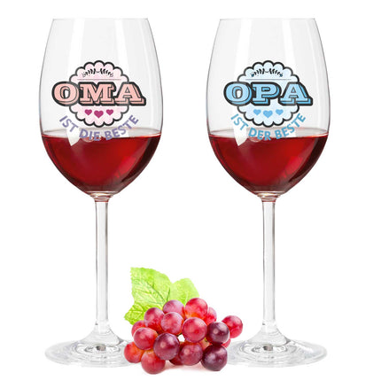 SEO. Leonardo Weingläser mit UV - Druck "Opa & Oma ist der/die Beste" im Set - Daily UV V2 Linkreich
